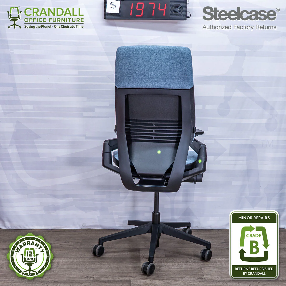 S-1974 - Steelcase Gesture with Headrest - Grade B - Image 2