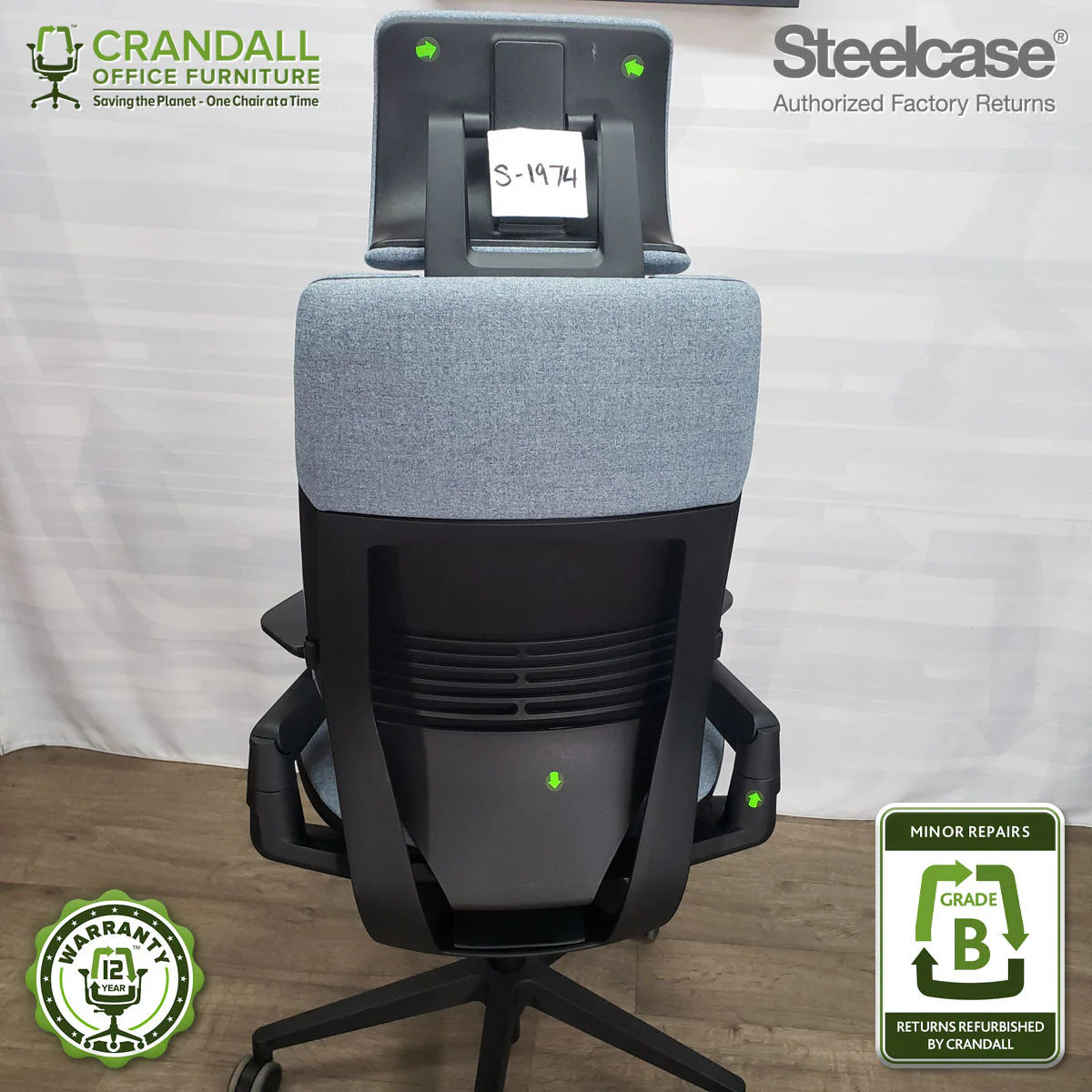 S-1974 - Steelcase Gesture with Headrest - Grade B - Image 3