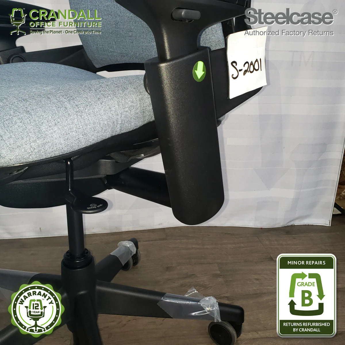 S-2001 - Steelcase V2 Leap - Grade B - Image 3