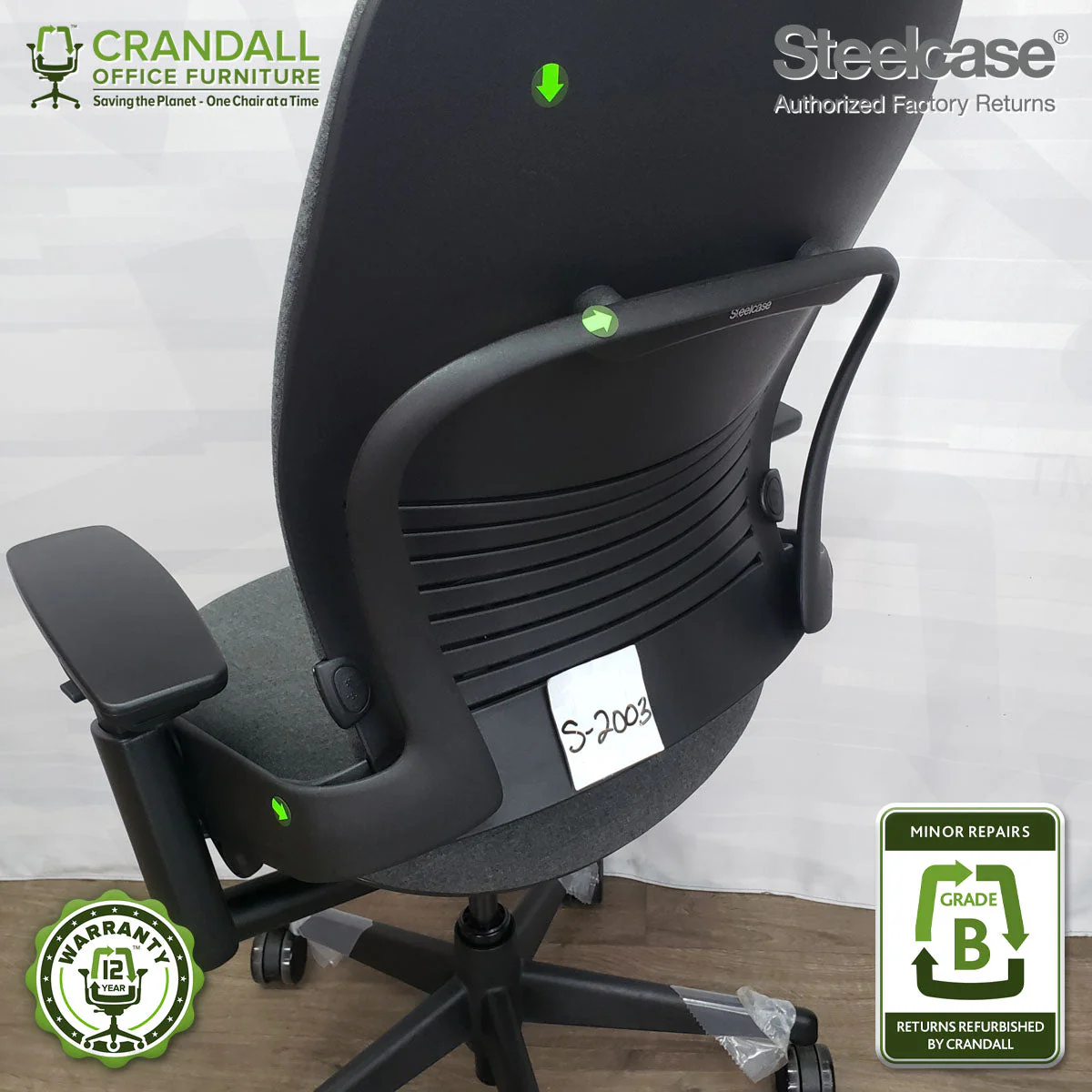 S-2003 - Steelcase V2 Leap - Grade B - Image 3