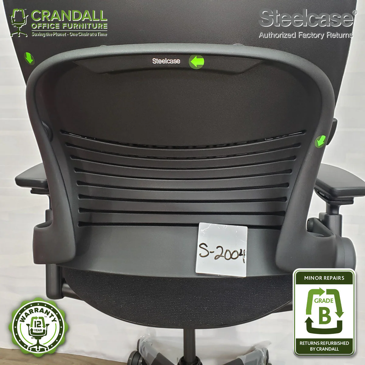S-2004 - Steelcase V2 Leap - Grade B - Image 3