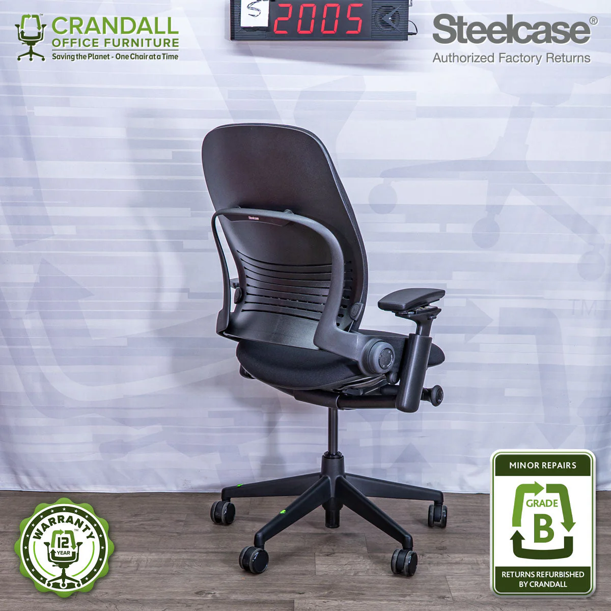 S-2005 - Steelcase V2 Leap - Grade B - Image 2