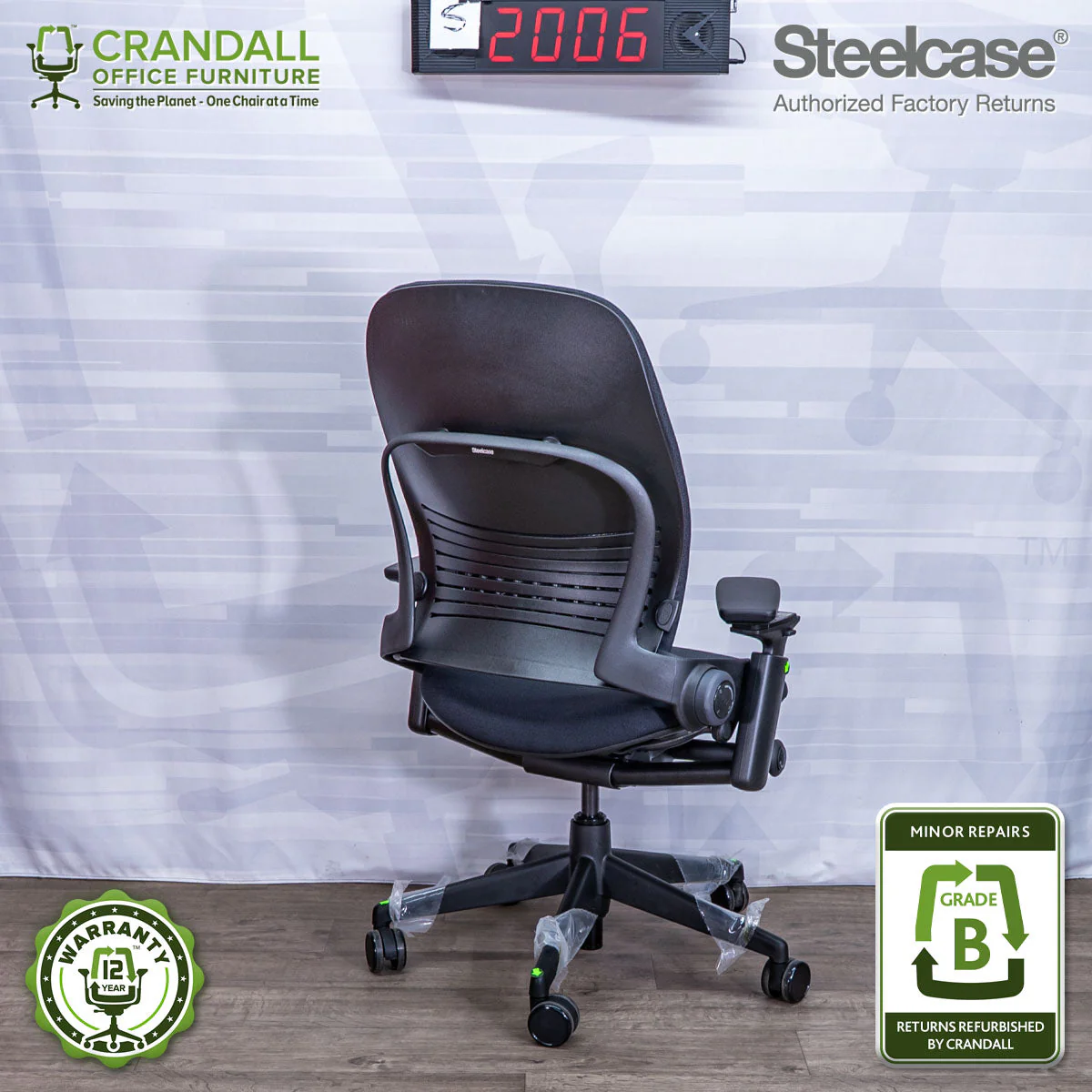 S-2006 - Steelcase V2 Leap - Grade B - Image 2
