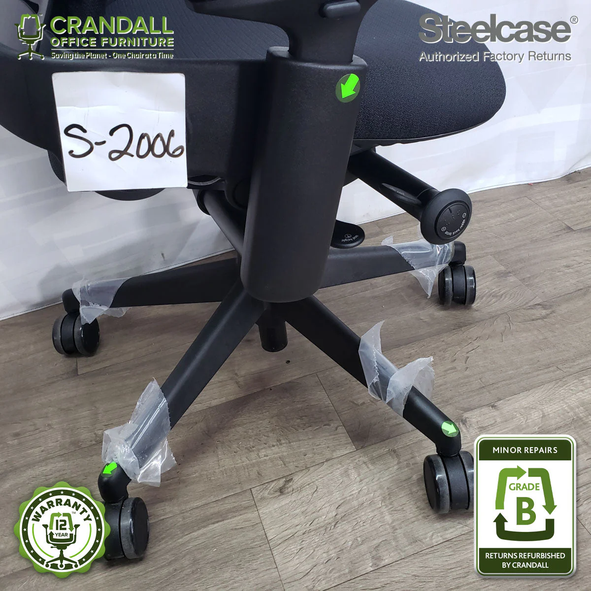 S-2006 - Steelcase V2 Leap - Grade B - Image 3