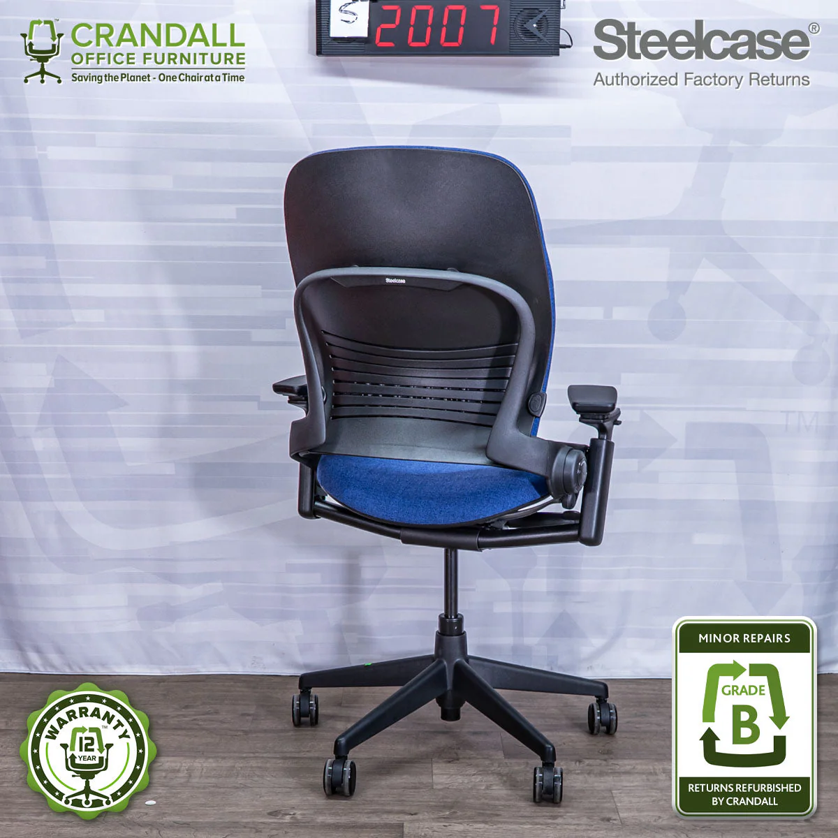 S-2007 - Steelcase V2 Leap - Grade B - Image 2