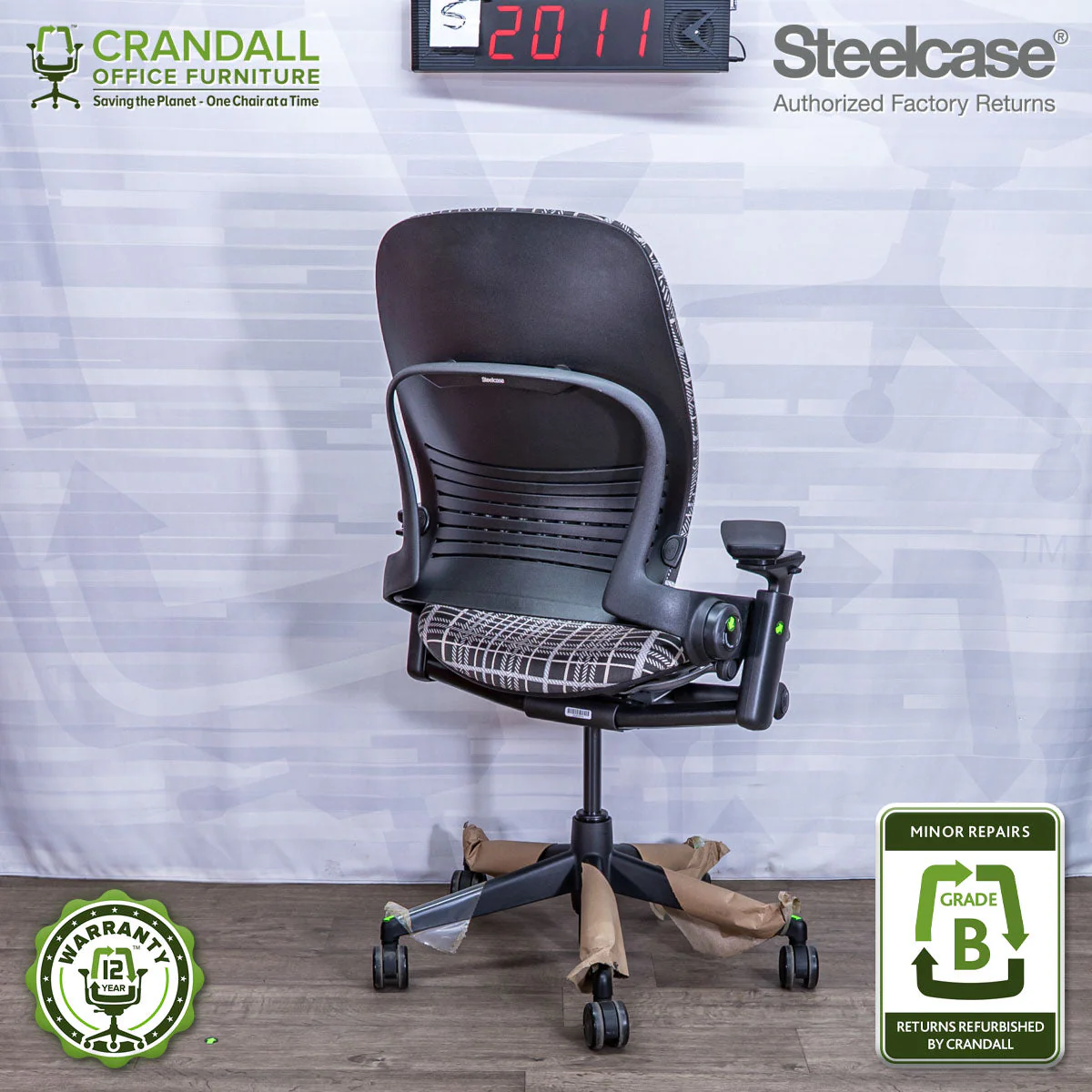 S-2011 - Steelcase V2 Leap - Grade B - Image 2