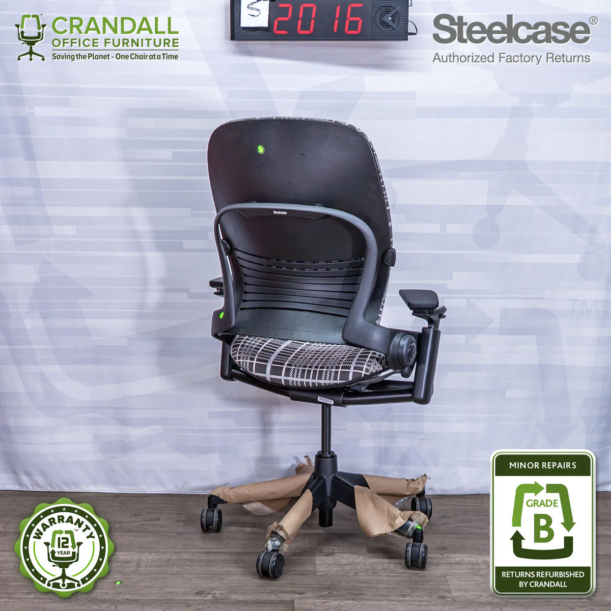 S-2016 - Steelcase V2 Leap - Grade B - Image 2