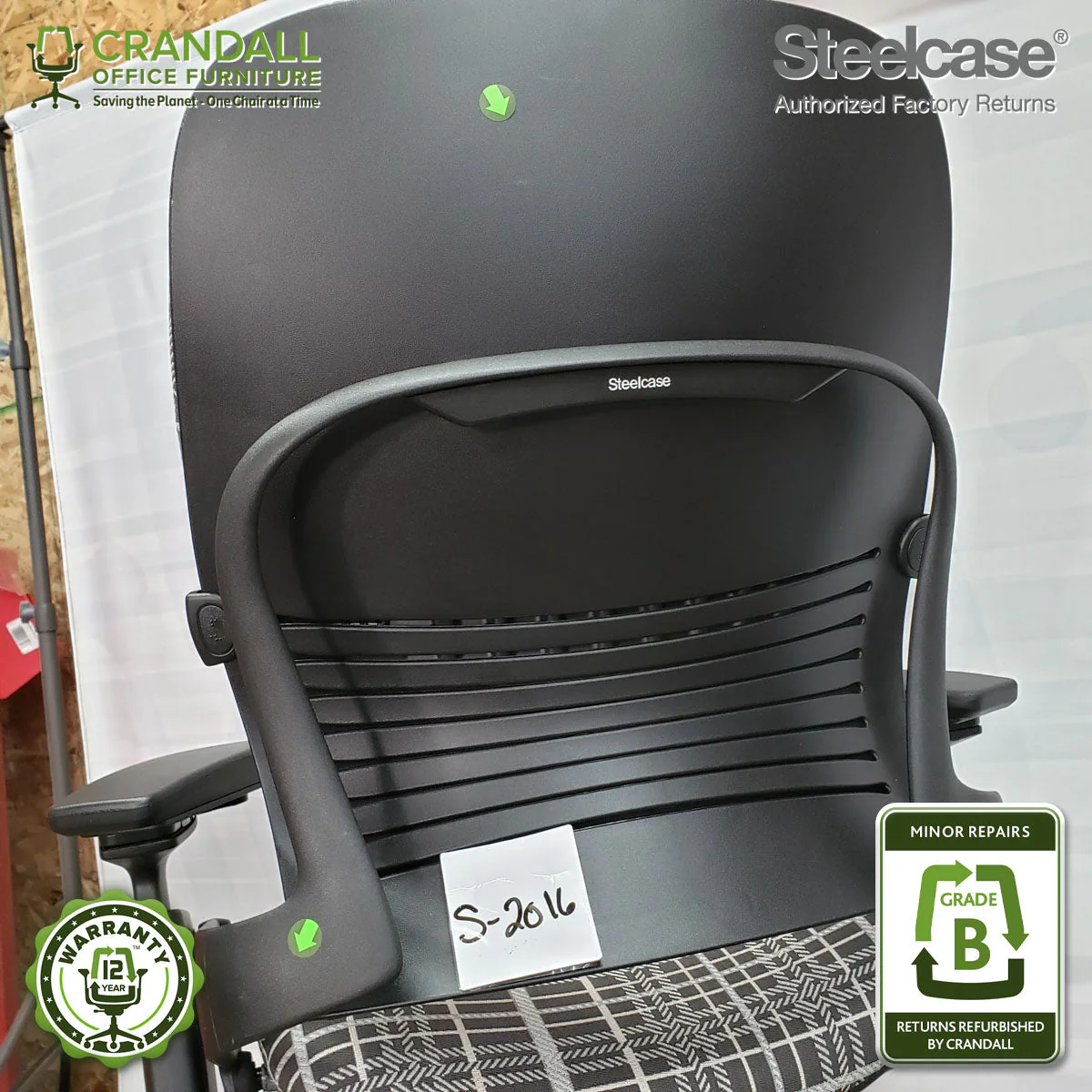 S-2016 - Steelcase V2 Leap - Grade B - Image 3