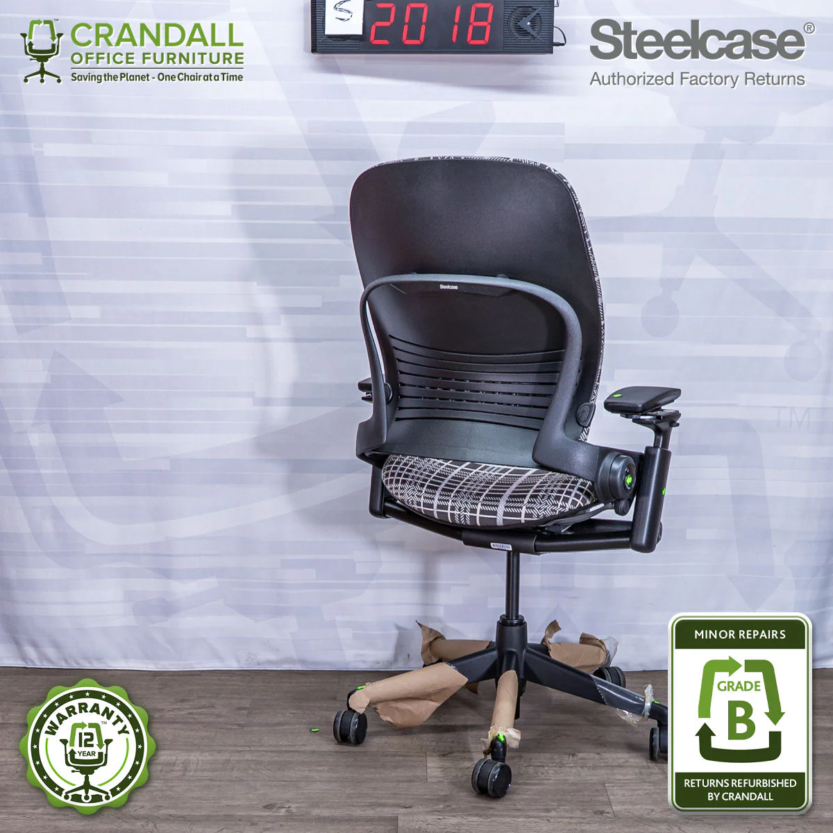 S-2018 - Steelcase V2 Leap - Grade B - Image 2