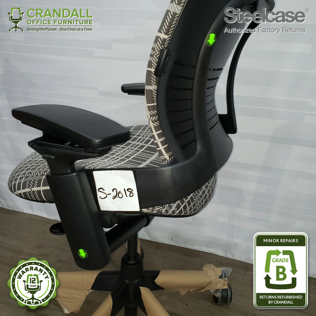 S-2018 - Steelcase V2 Leap - Grade B - Image 3