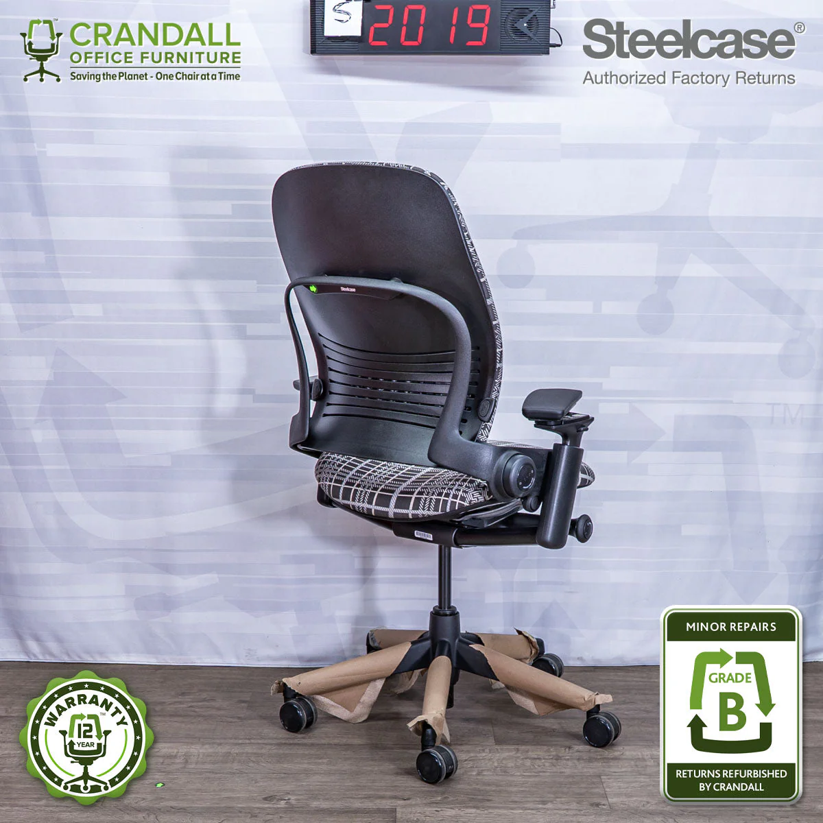 S-2019 - Steelcase V2 Leap - Grade B - Image 2