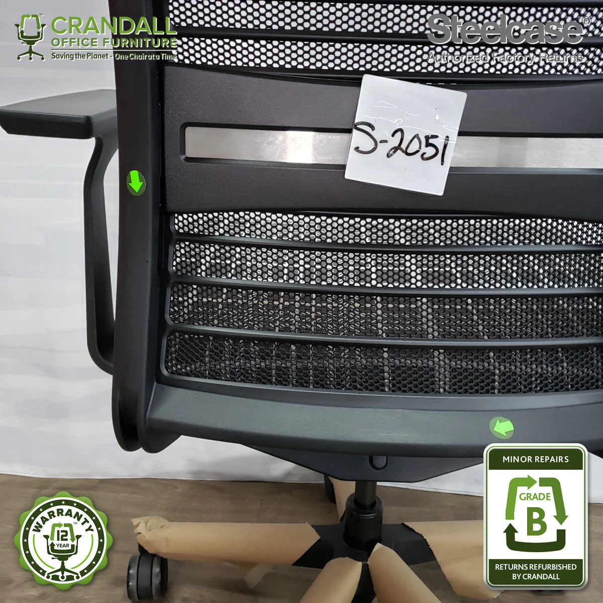 S-2051 - Steelcase V2 Think - Grade B - Image 3