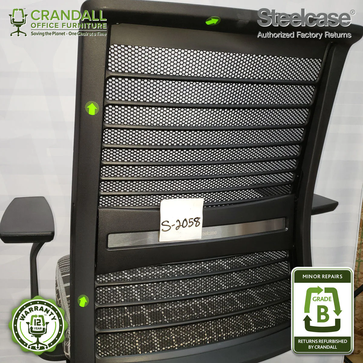 S-2058 - Steelcase V2 Think - Grade B - Image 3