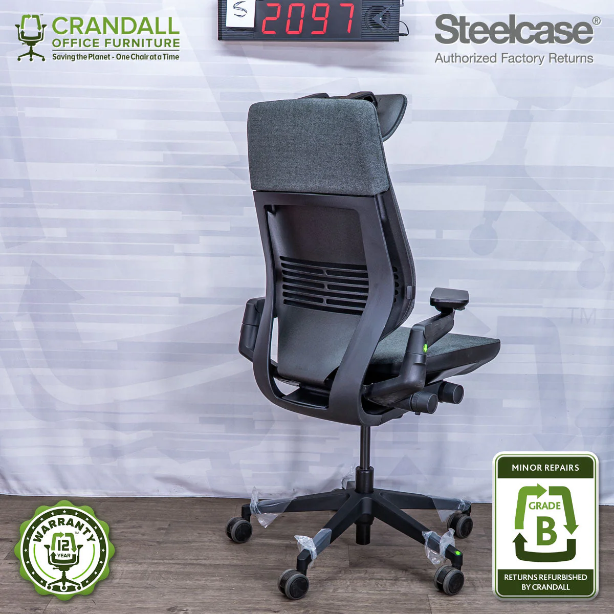 S-2097 - Steelcase Gesture with Headrest - Grade B - Image 2