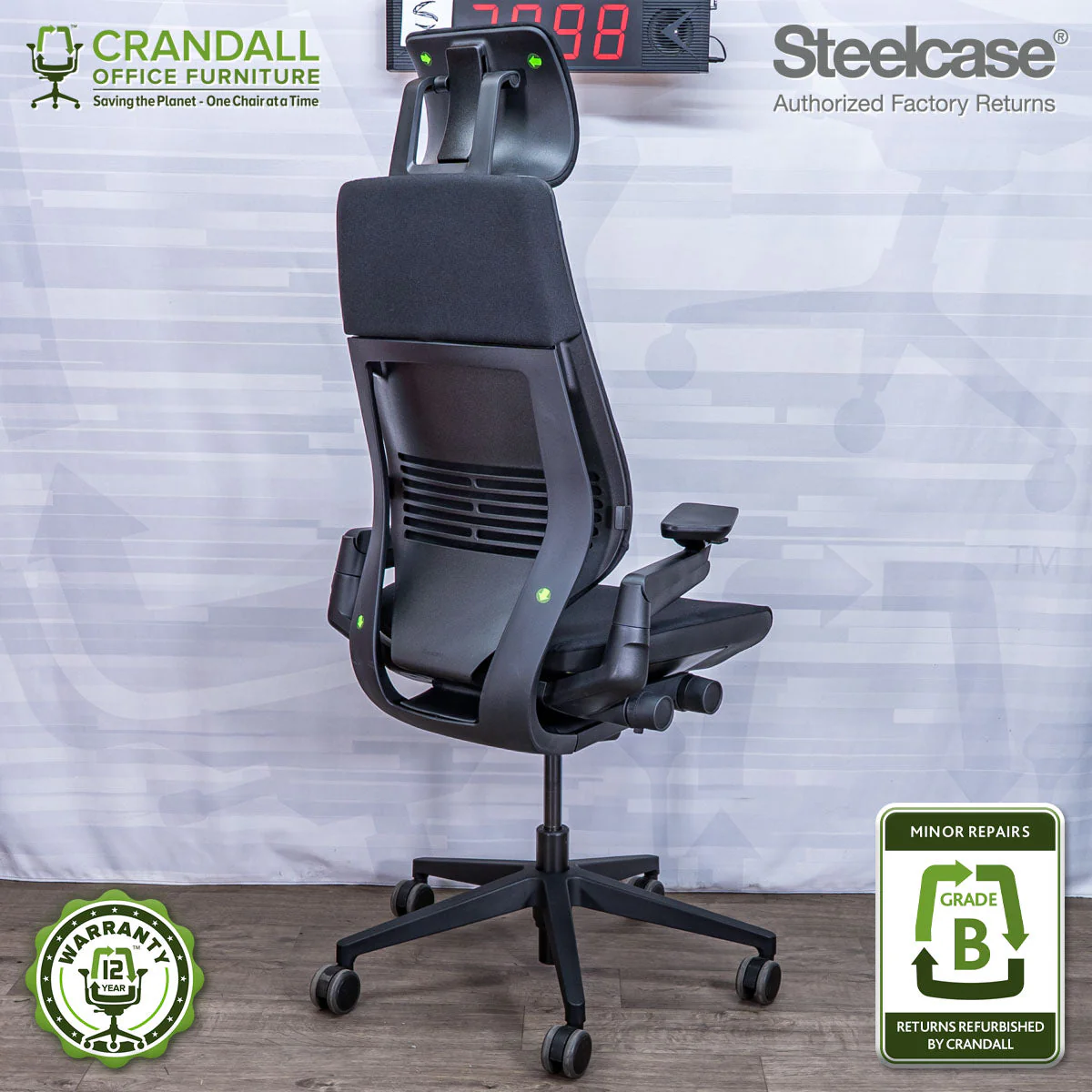 S-2098 - Steelcase Gesture with Headrest - Grade B - Image 2