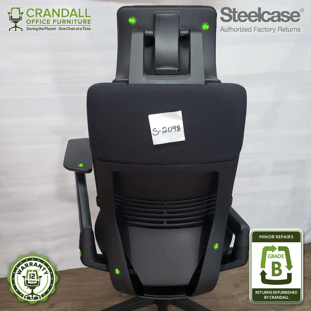 S-2098 - Steelcase Gesture with Headrest - Grade B - Image 3
