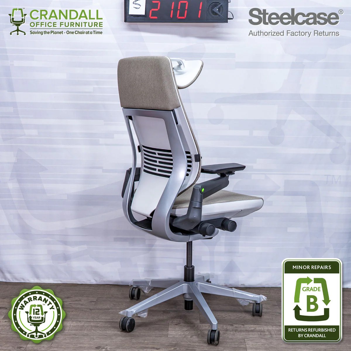S-2101 - Steelcase Gesture with Headrest - Grade B - Image 2