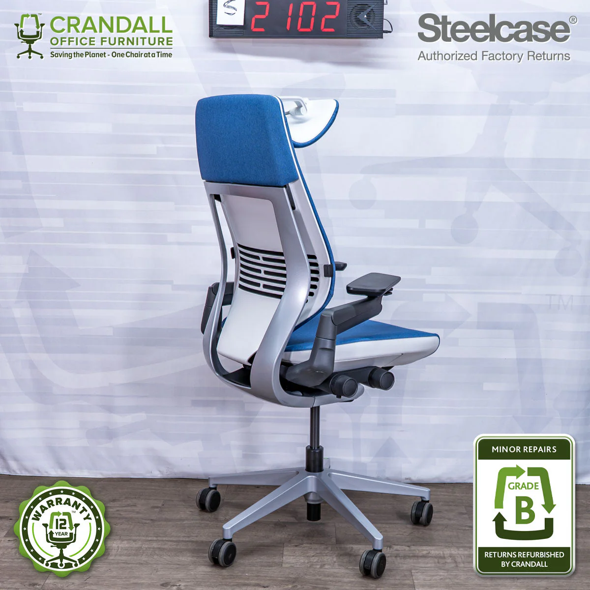 S-2102 - Steelcase Gesture with Headrest - Grade B - Image 2