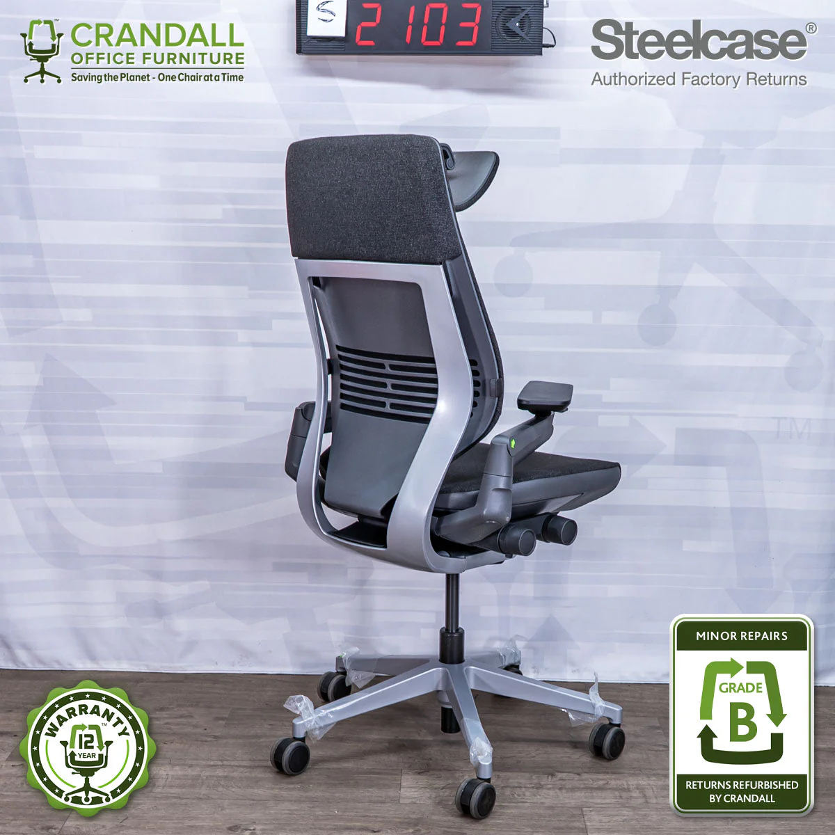 S-2103 - Steelcase Gesture with Headrest - Grade B - Image 2