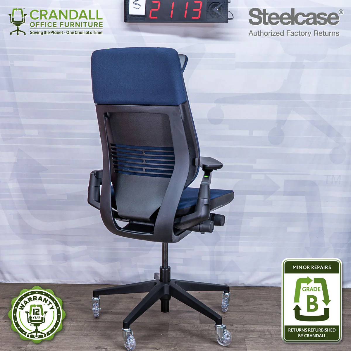 S-2113 - Steelcase Gesture with Headrest - Grade B - Image 2
