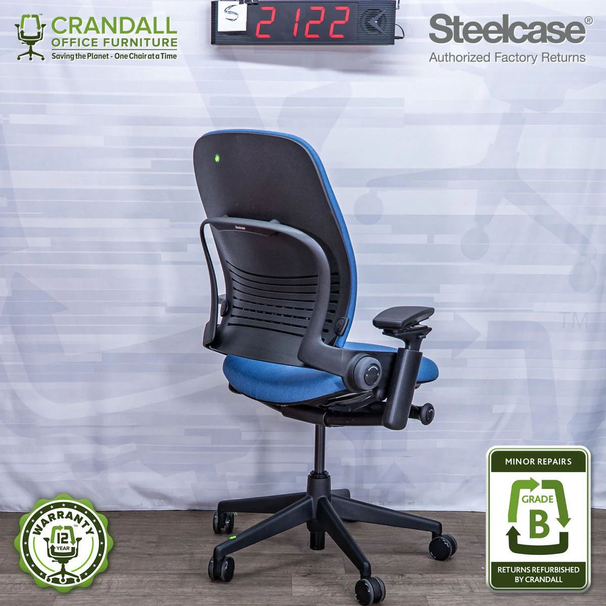 S-2122 - Steelcase V2 Leap - Grade B - Image 2