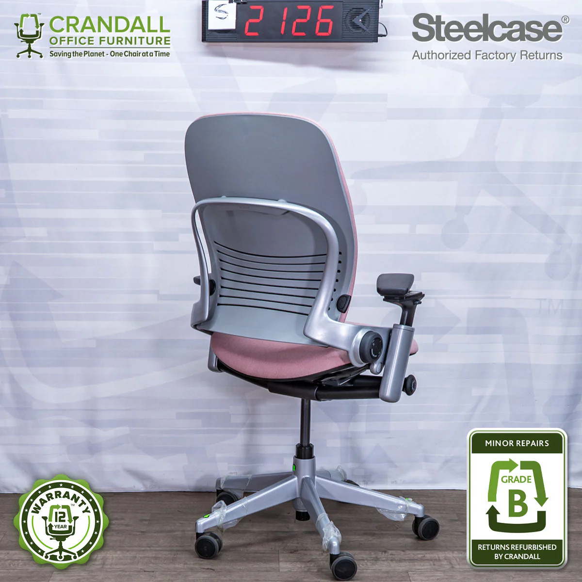 S-2126 - Steelcase V2 Leap - Grade B - Image 2