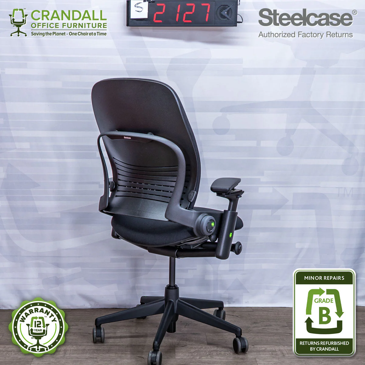 S-2127 - Steelcase V2 Leap - Grade B - Image 2
