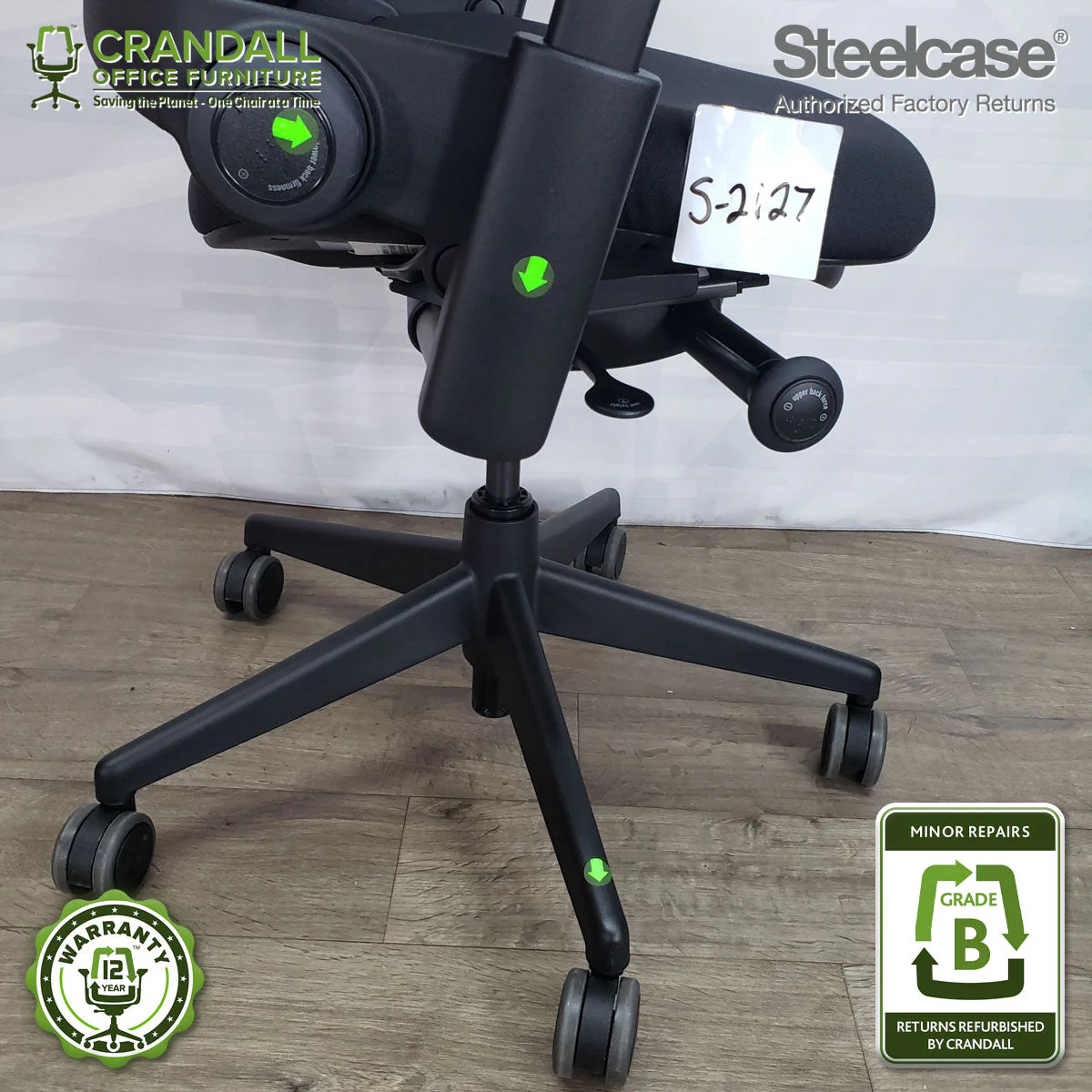 S-2127 - Steelcase V2 Leap - Grade B - Image 4