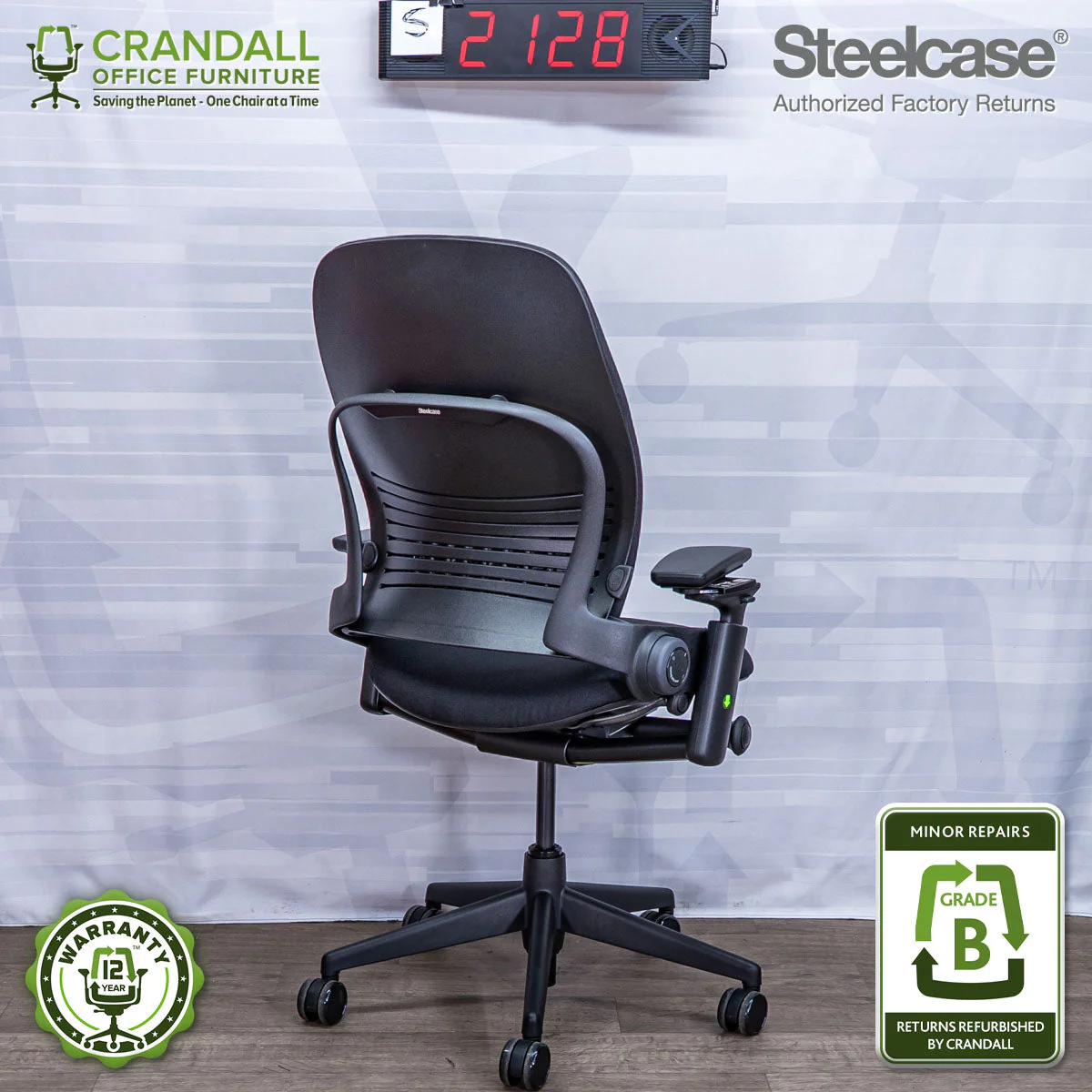 S-2128 - Steelcase V2 Leap - Grade B - Image 2