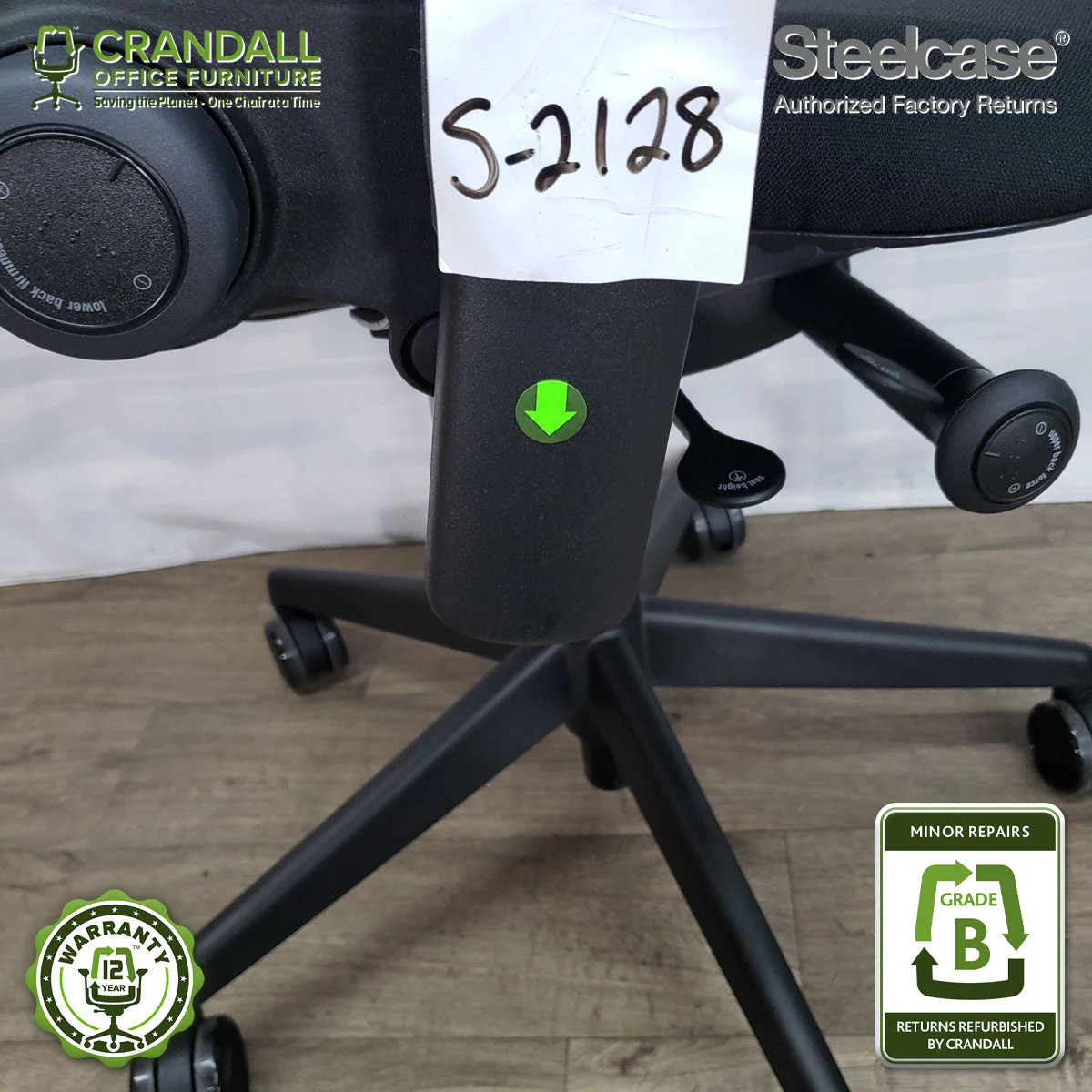S-2128 - Steelcase V2 Leap - Grade B - Image 3