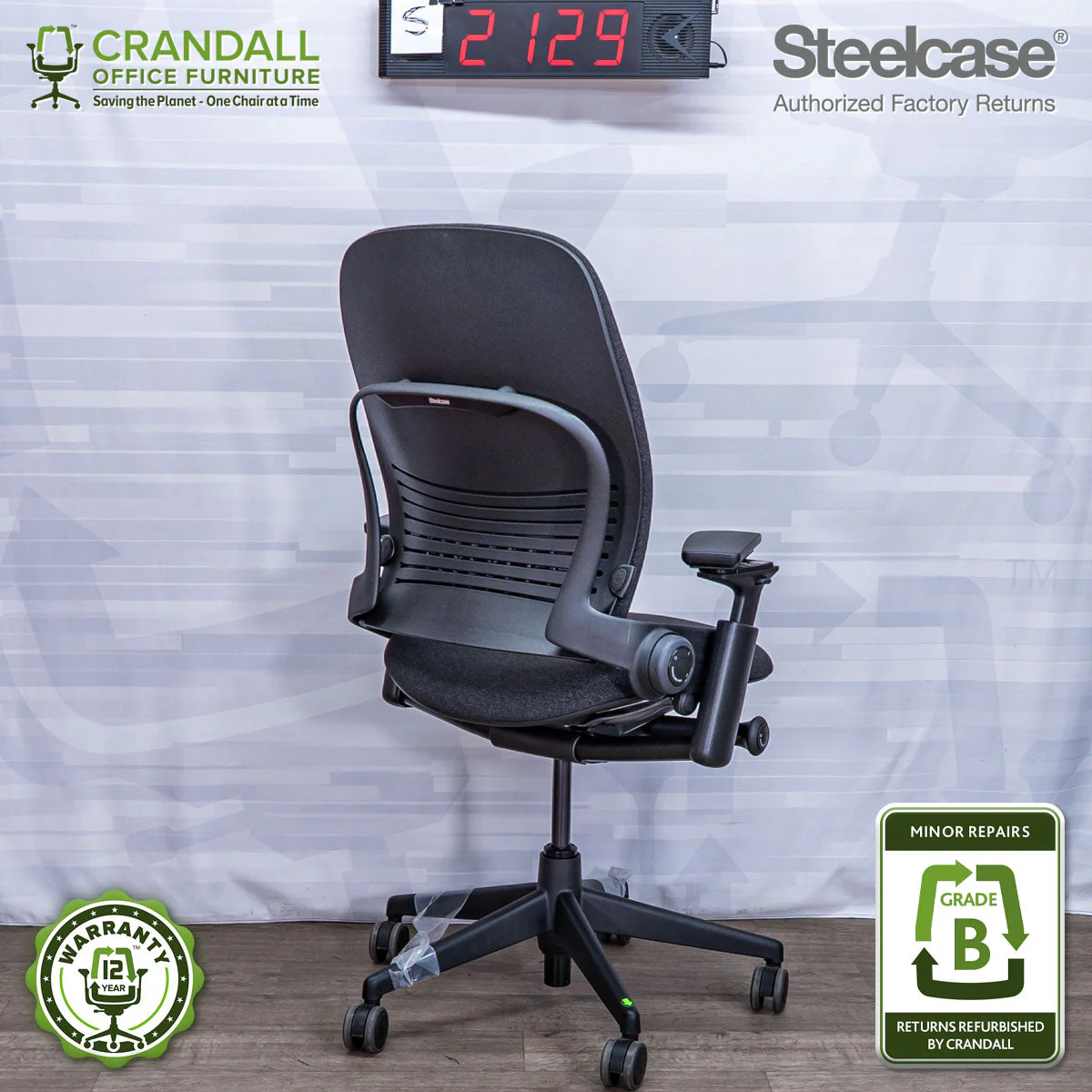 S-2129 - Steelcase V2 Leap - Grade B - Image 2