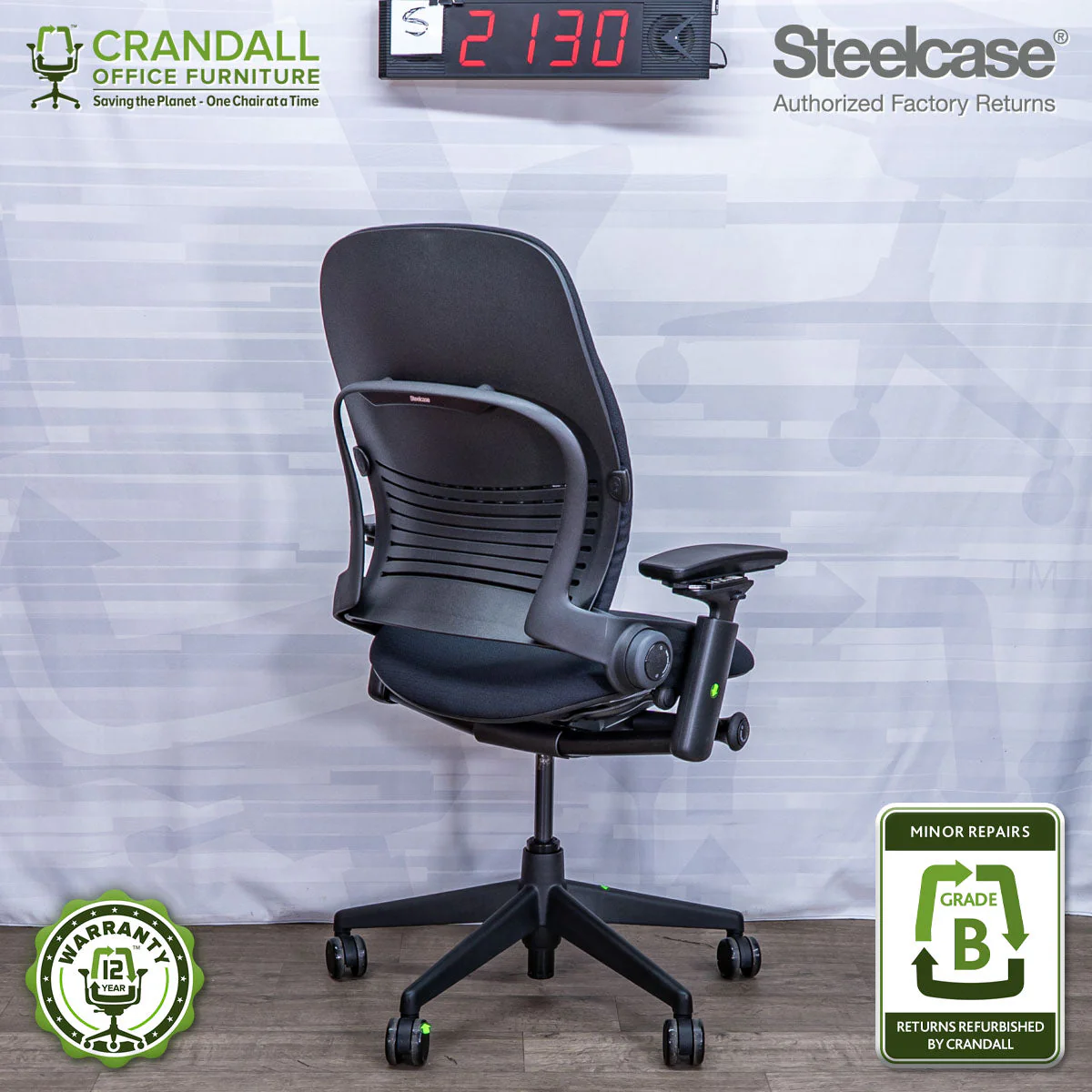 S-2130 - Steelcase V2 Leap - Grade B - Image 2