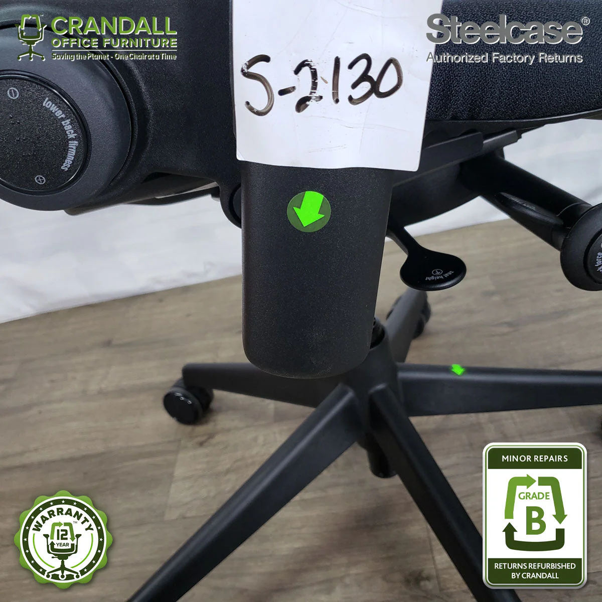 S-2130 - Steelcase V2 Leap - Grade B - Image 3