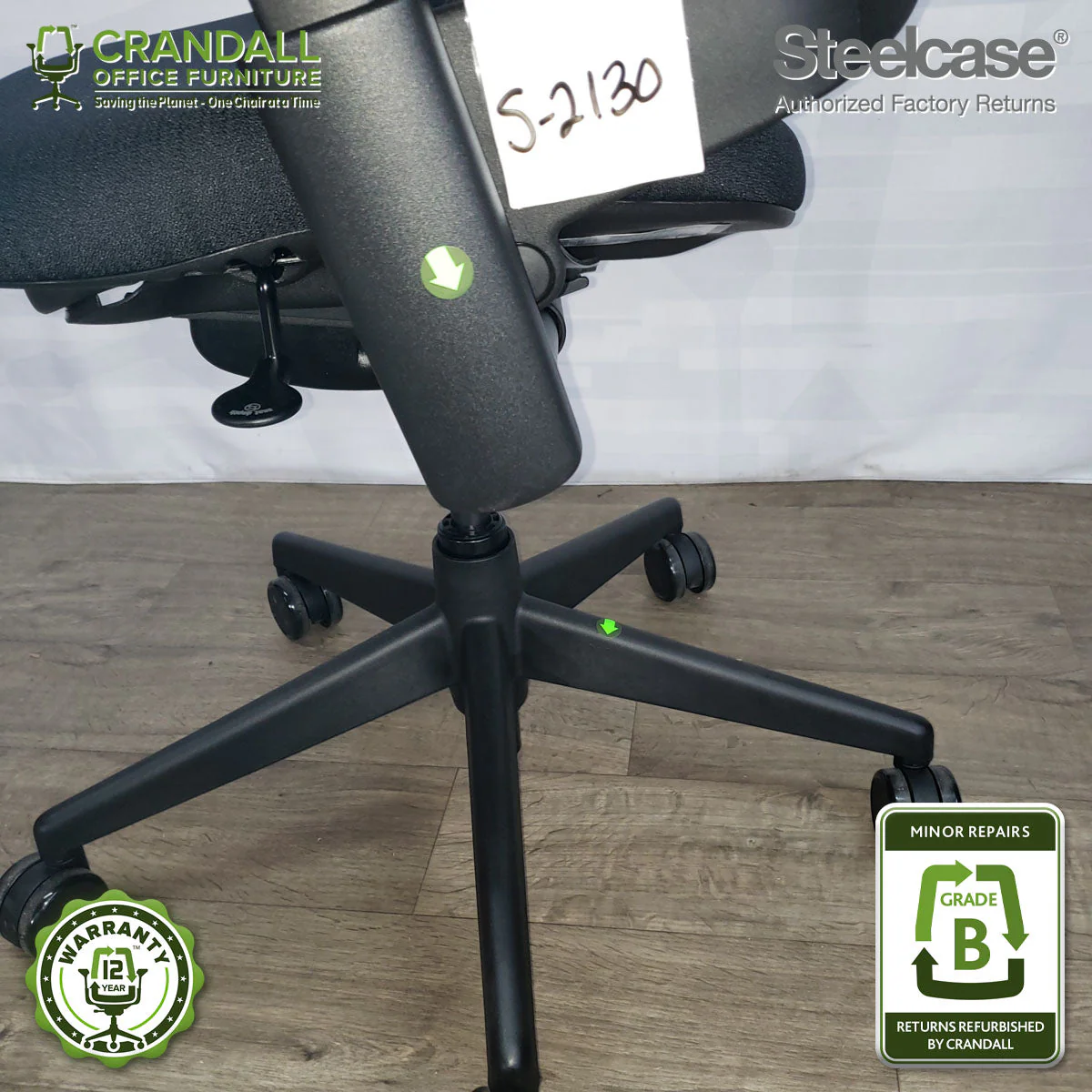 S-2130 - Steelcase V2 Leap - Grade B - Image 4