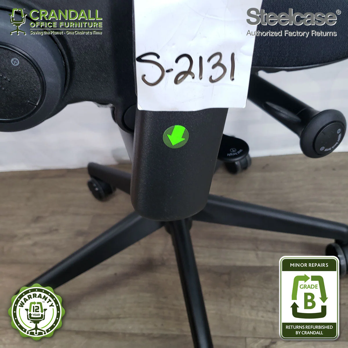 S-2131 - Steelcase V2 Leap - Grade B - Image 3