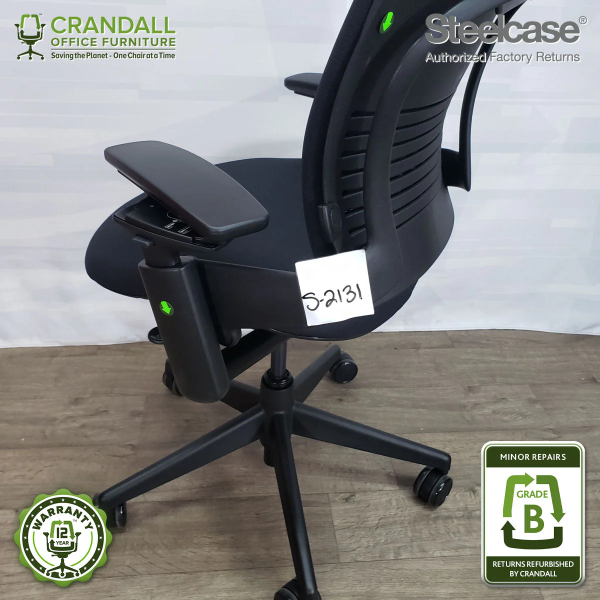S-2131 - Steelcase V2 Leap - Grade B - Image 4