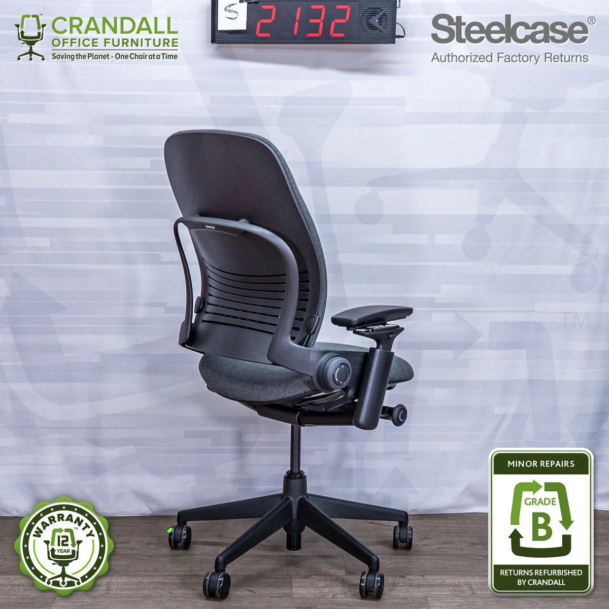 S-2132 - Steelcase V2 Leap - Grade B - Image 2