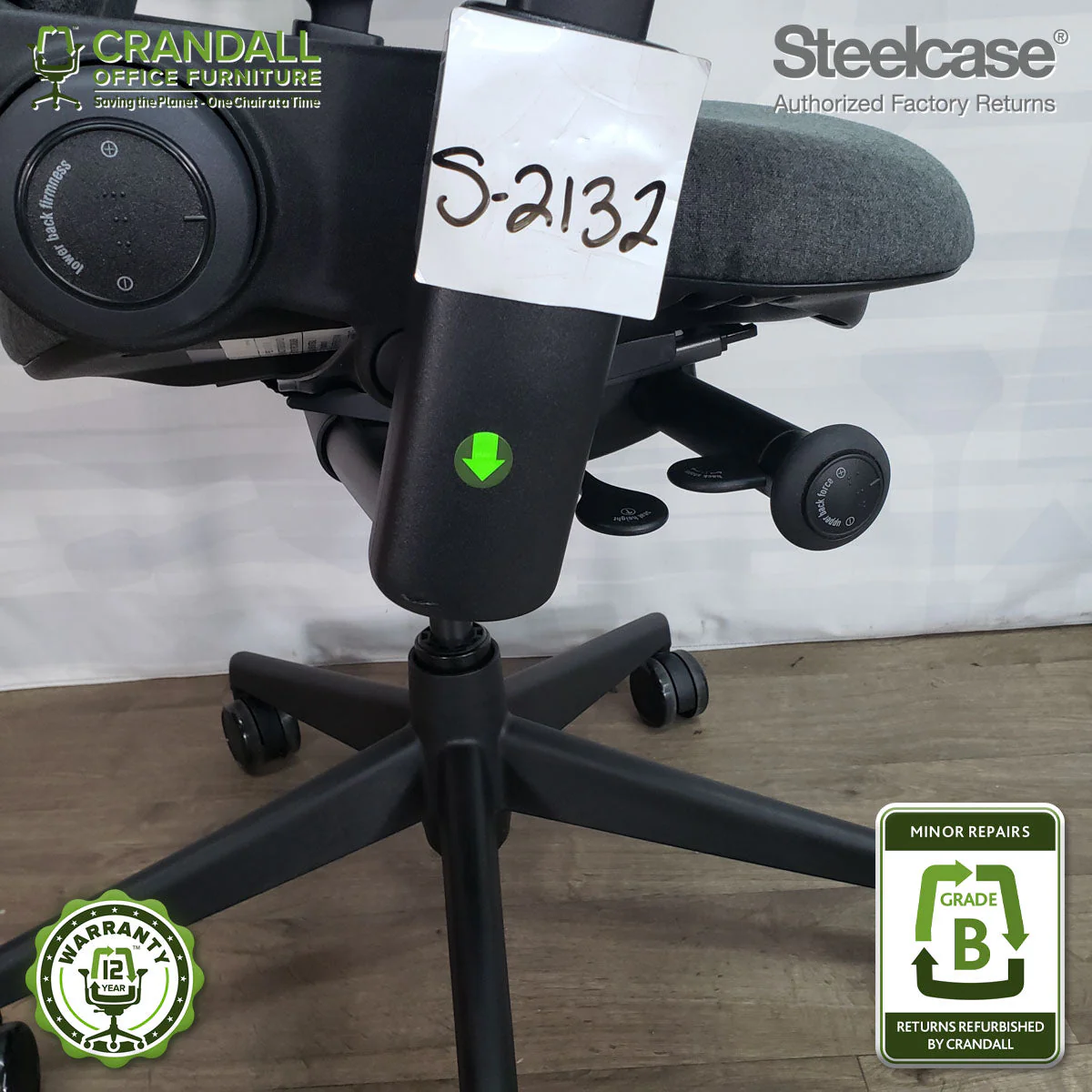 S-2132 - Steelcase V2 Leap - Grade B - Image 4