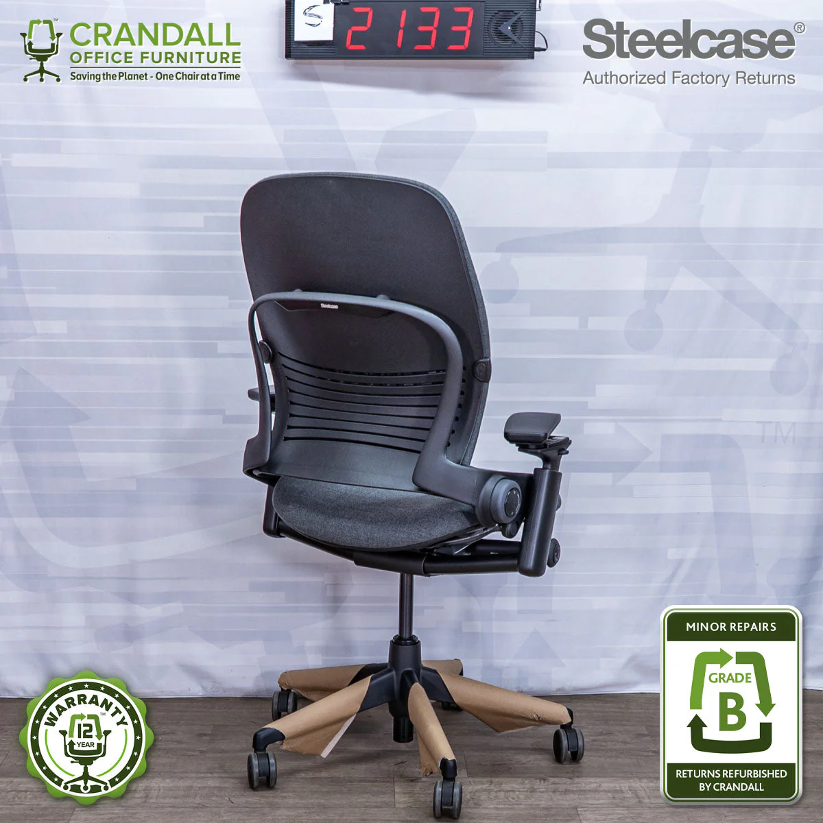 S-2133 - Steelcase V2 Leap - Grade B - Image 2