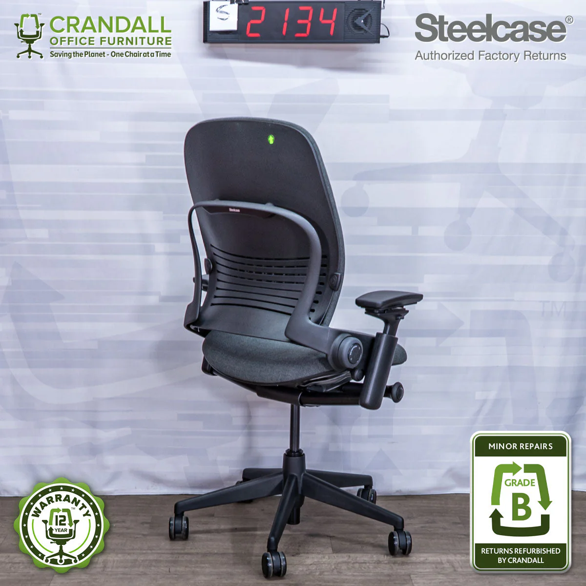 S-2134 - Steelcase V2 Leap - Grade B - Image 2