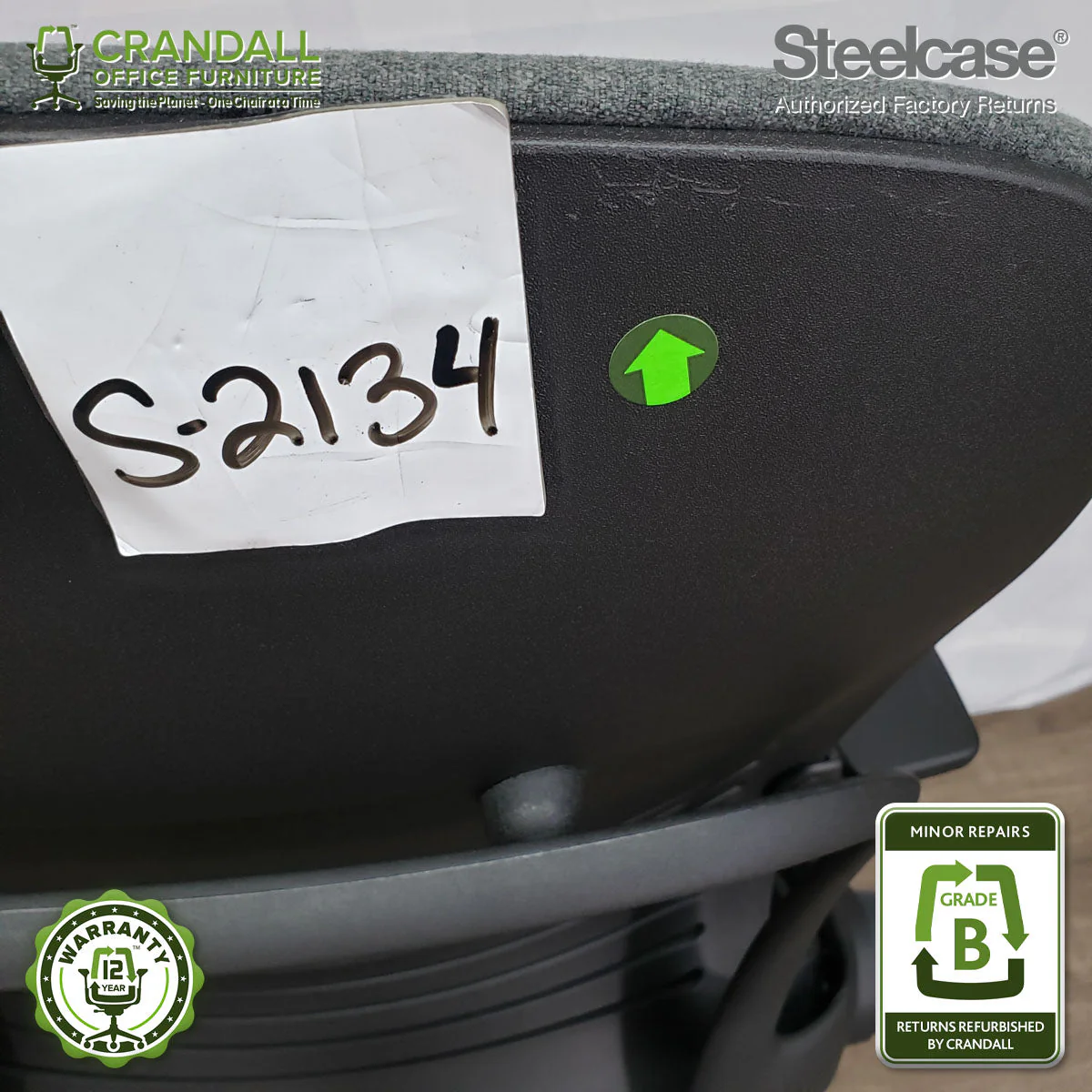 S-2134 - Steelcase V2 Leap - Grade B - Image 3