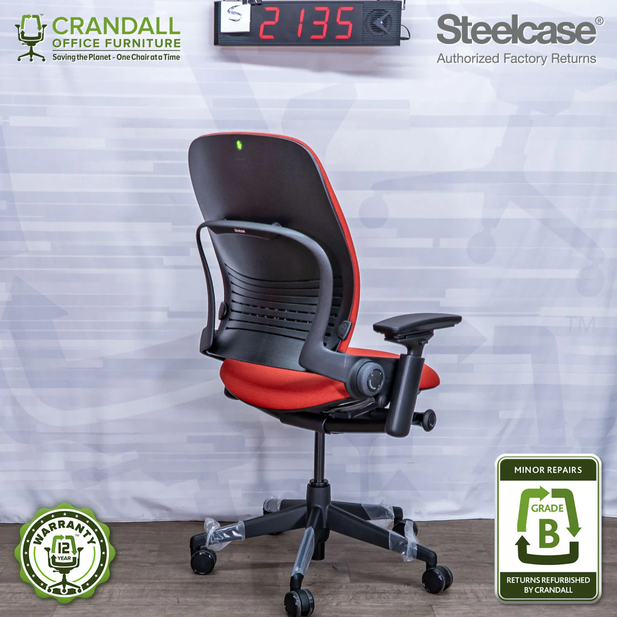 S-2135 - Steelcase V2 Leap - Grade B - Image 2