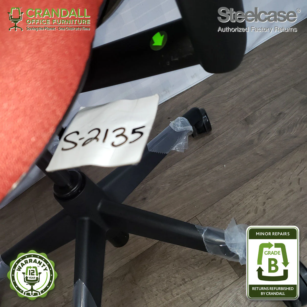S-2135 - Steelcase V2 Leap - Grade B - Image 3