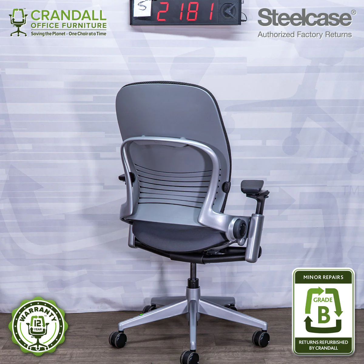 S-2181 - Steelcase V2 Leap - Grade B - Image 2