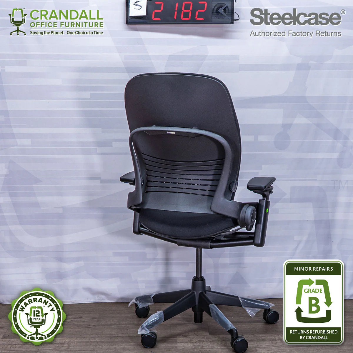 S-2182 - Steelcase V2 Leap - Grade B - Image 2