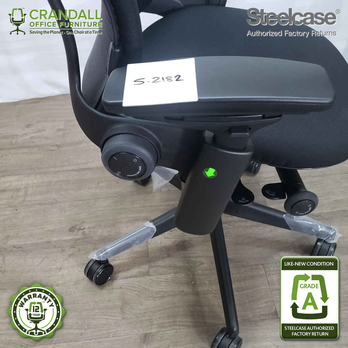 S-2182 - Steelcase V2 Leap - Grade B - Image 3