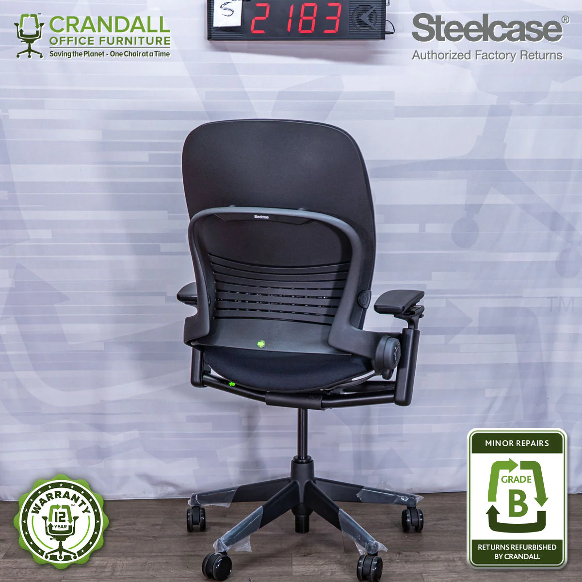 S-2183 - Steelcase V2 Leap - Grade B - Image 2