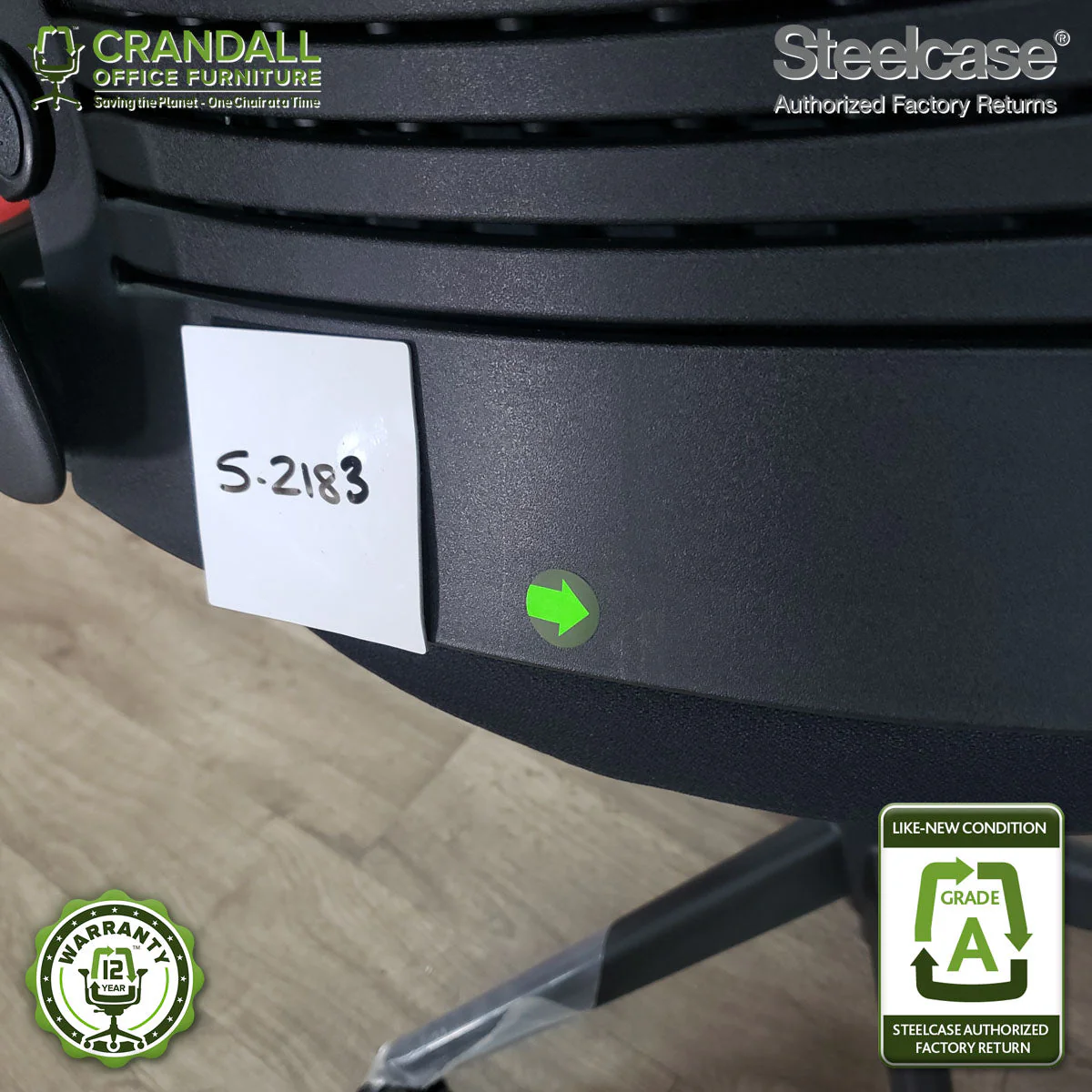 S-2183 - Steelcase V2 Leap - Grade B - Image 3