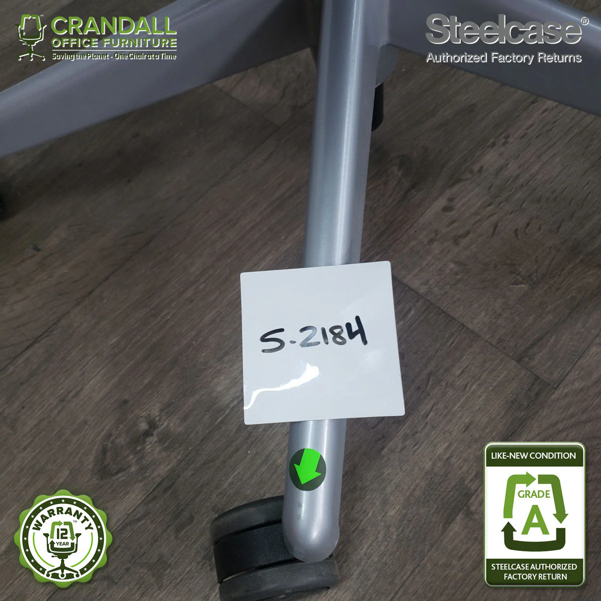 S-2184 - Steelcase V2 Leap with Headrest - Grade B - Image 3