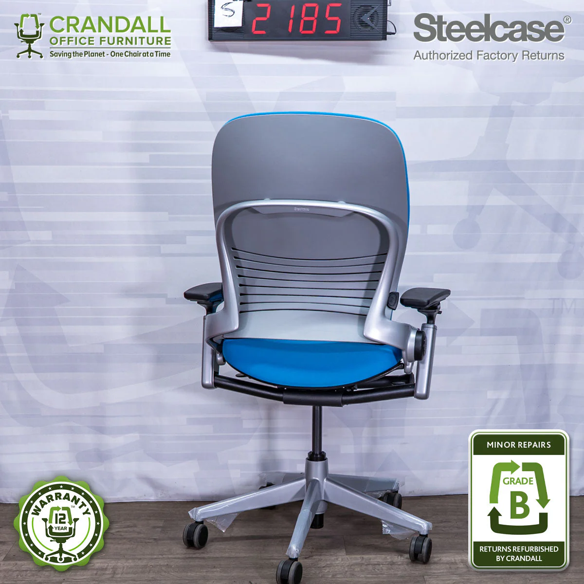 S-2185 - Steelcase V2 Leap - Grade B - Image 2